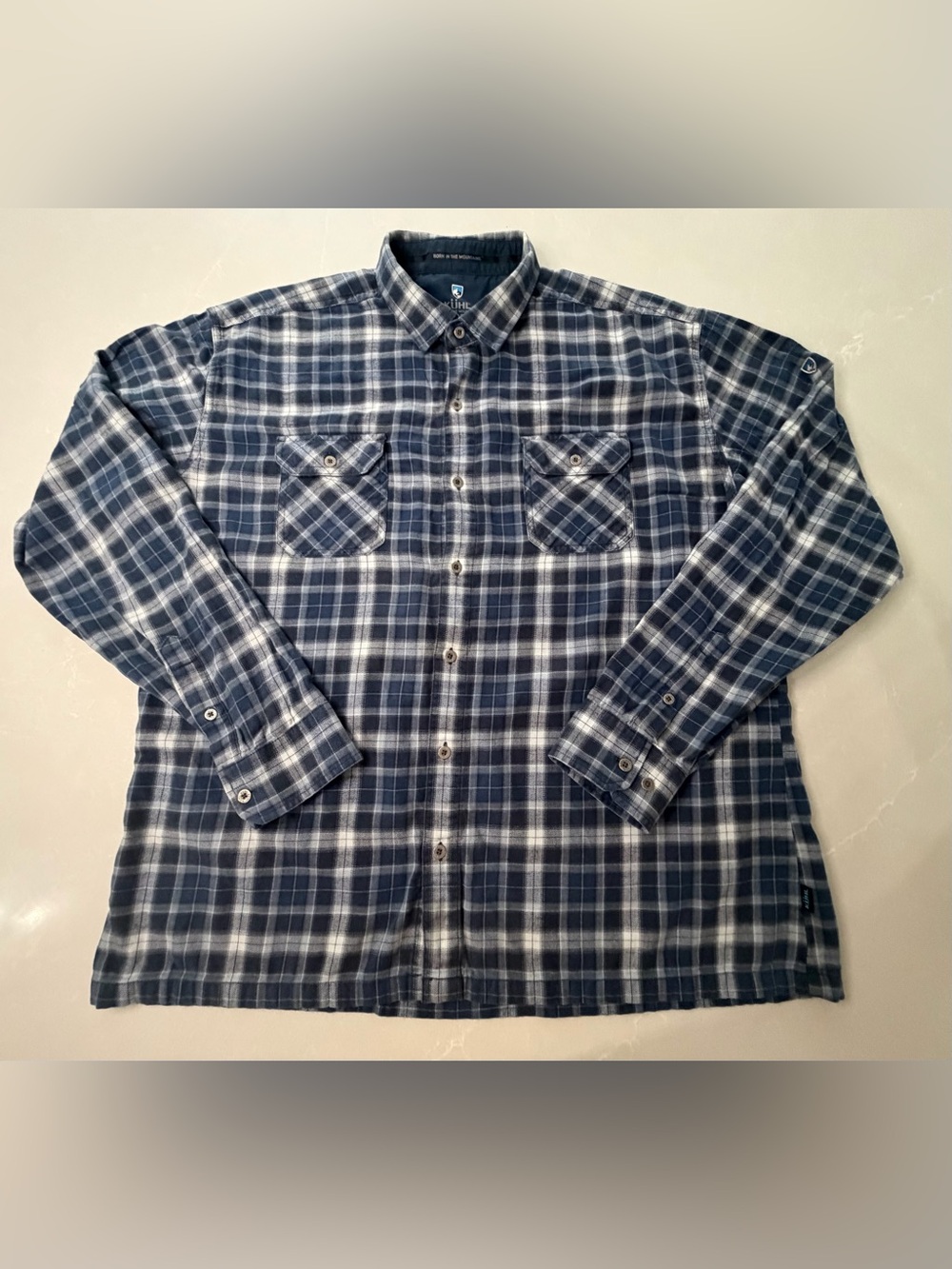 KÜHL Dillingr Flannel Shirt Mens Plaid Long Sleeve Button Down 2XL